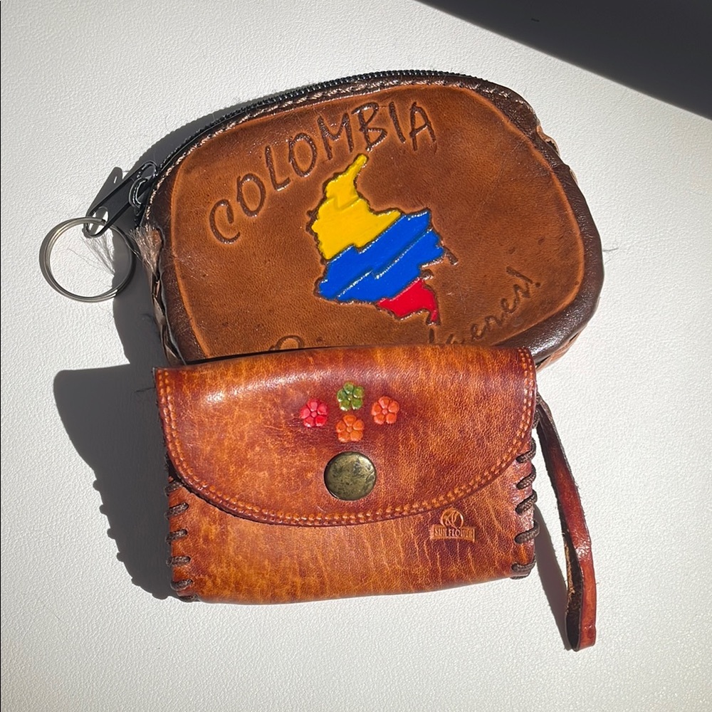 Set of 2 leather coin purses — perfect for coins, keys, or small trinkets